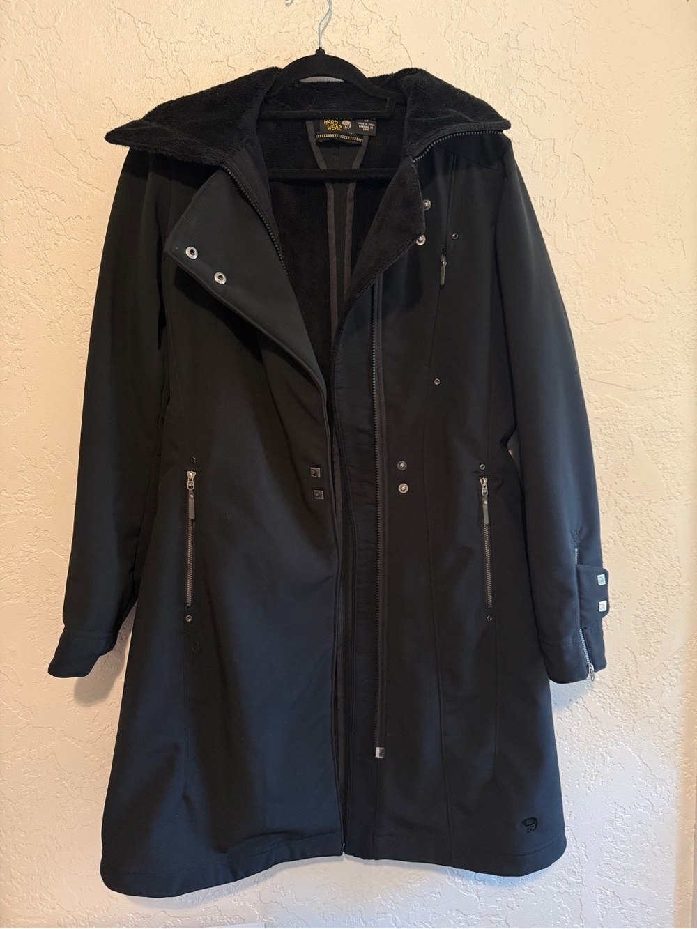 Mountain Hardware Fleece Lined Soft Shell Trench Coat in Black
